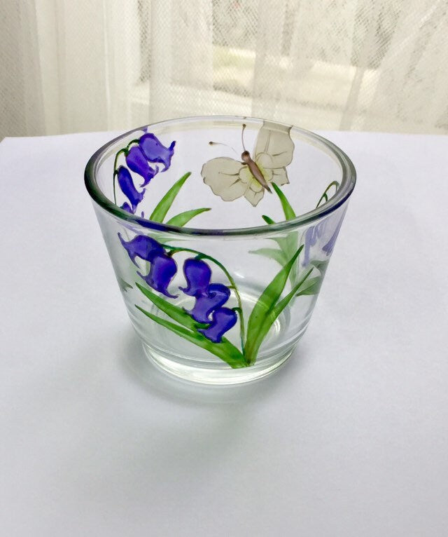 Bluebells and butterfly tealight holder