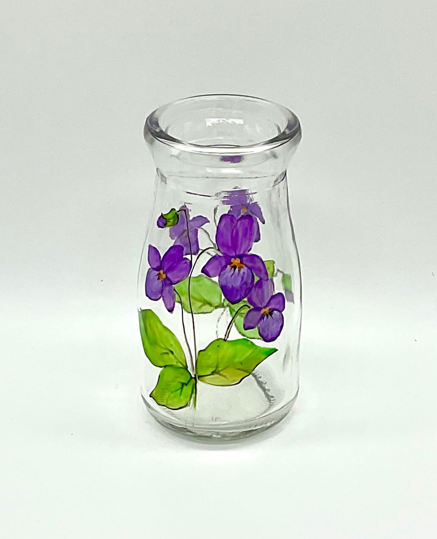 Violets mini bottle vase