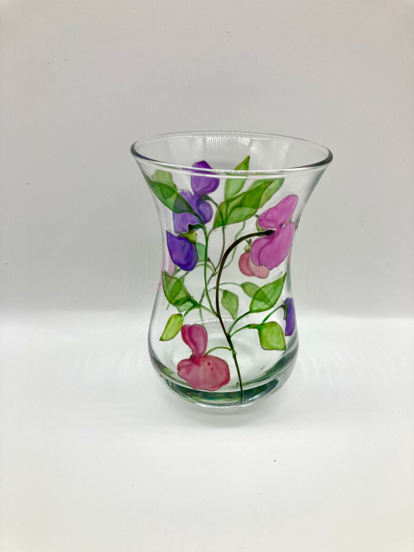 Sweet Peas and Bee design mini posey vase