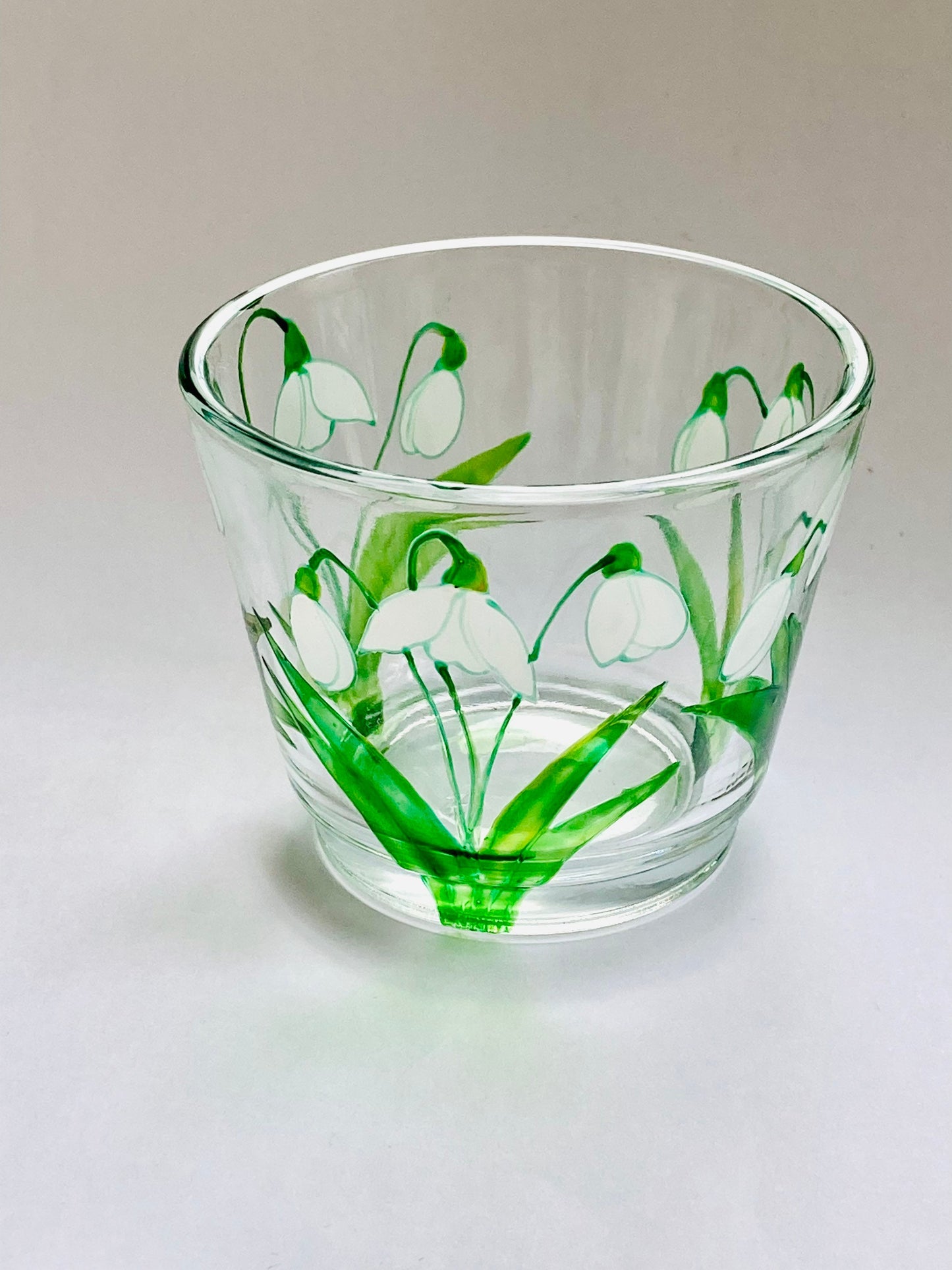 Snowdrops design candle holder