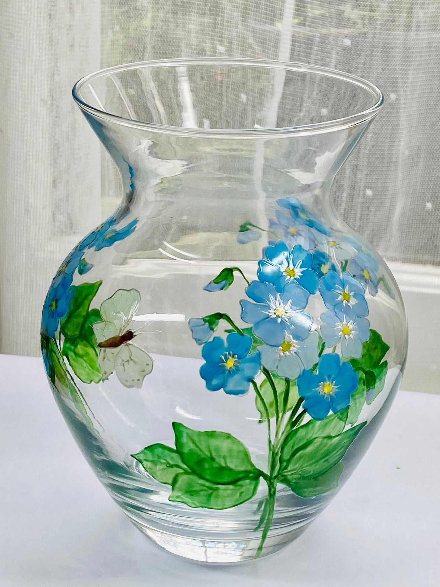 Forget-Me-Nots/Bee and butterfly vase