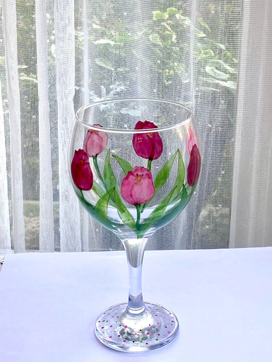 Gin Glass Tulips