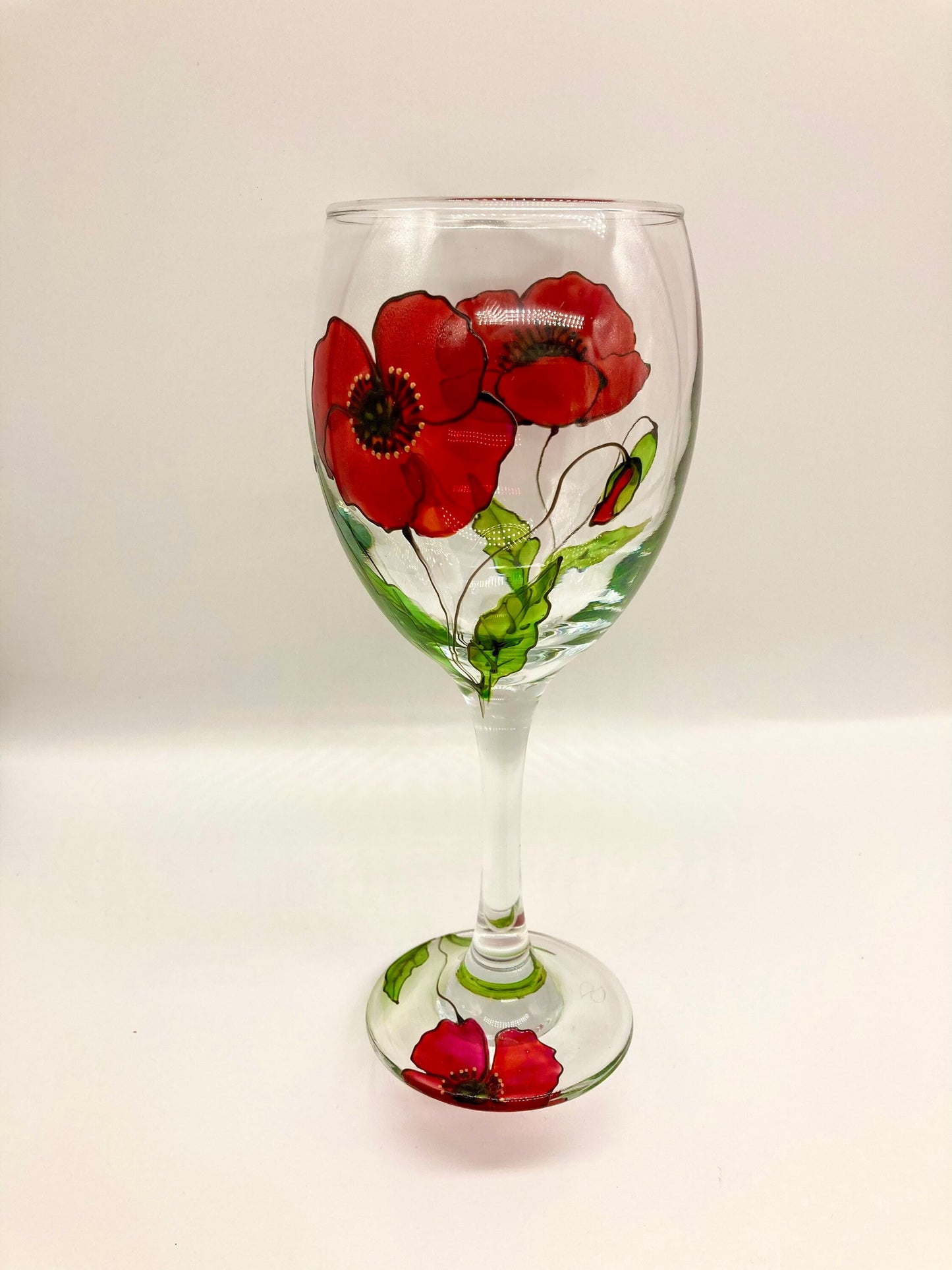 Poppy design wine glass