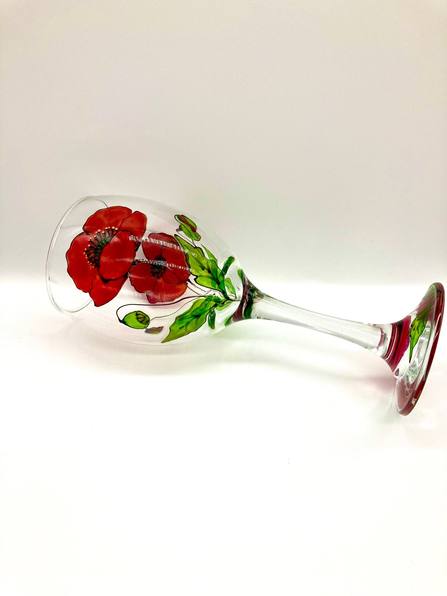 Poppy design wine glass