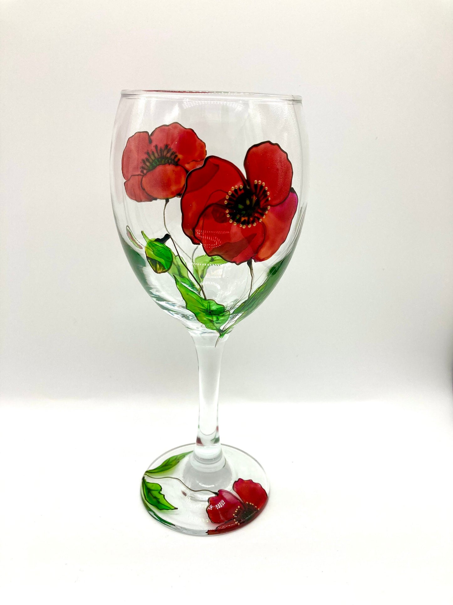 Poppy design wine glass