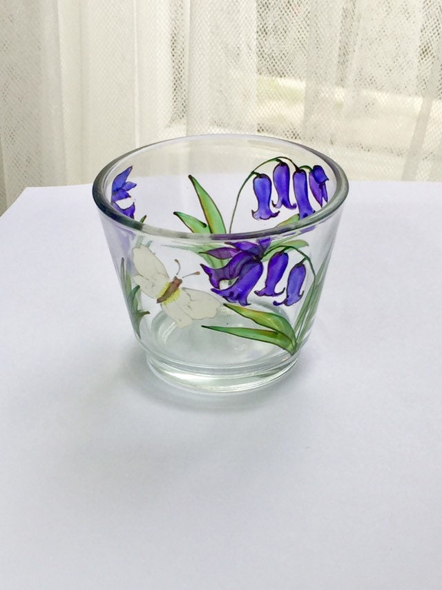 Bluebells and butterfly tealight holder