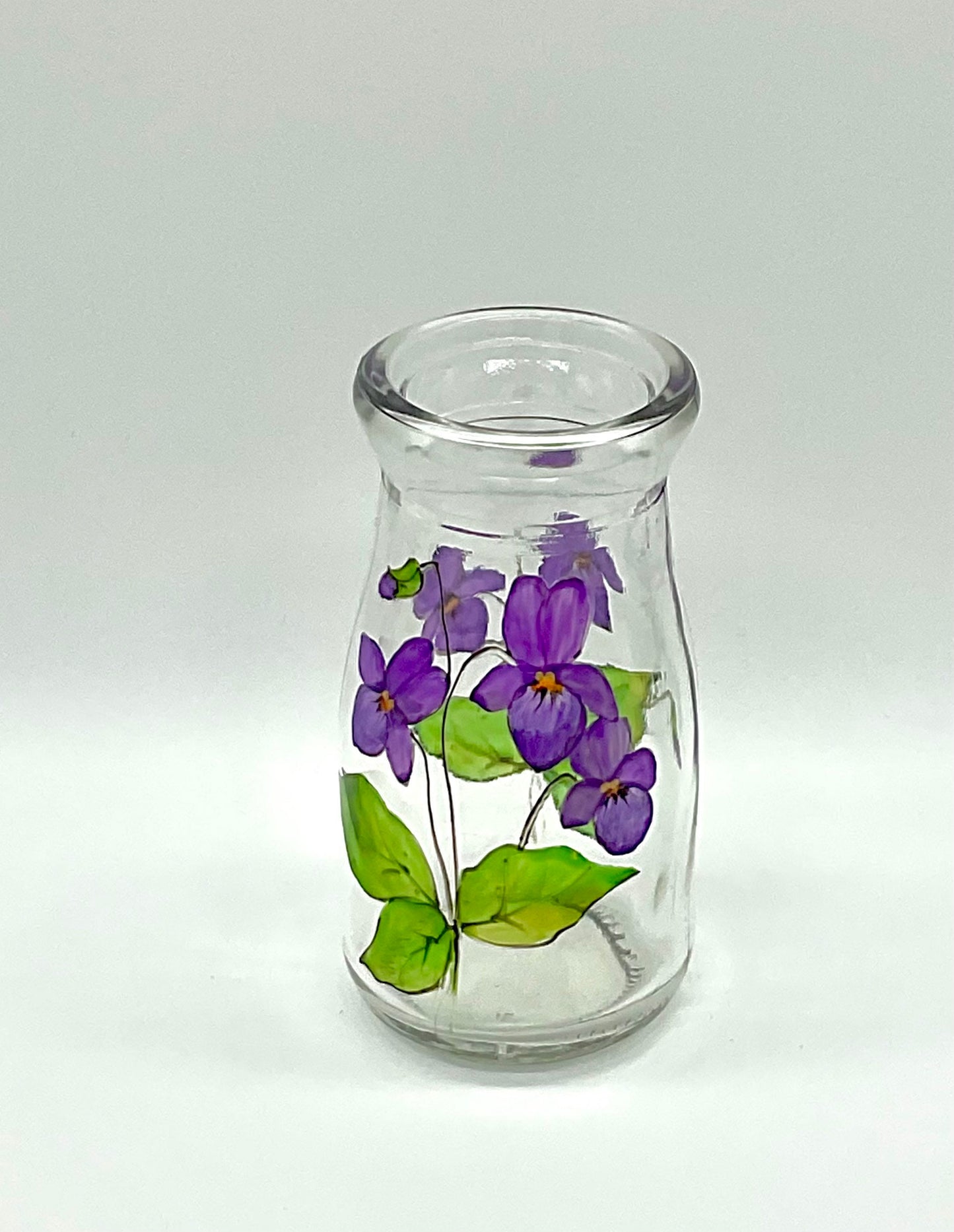 Violets mini bottle vase