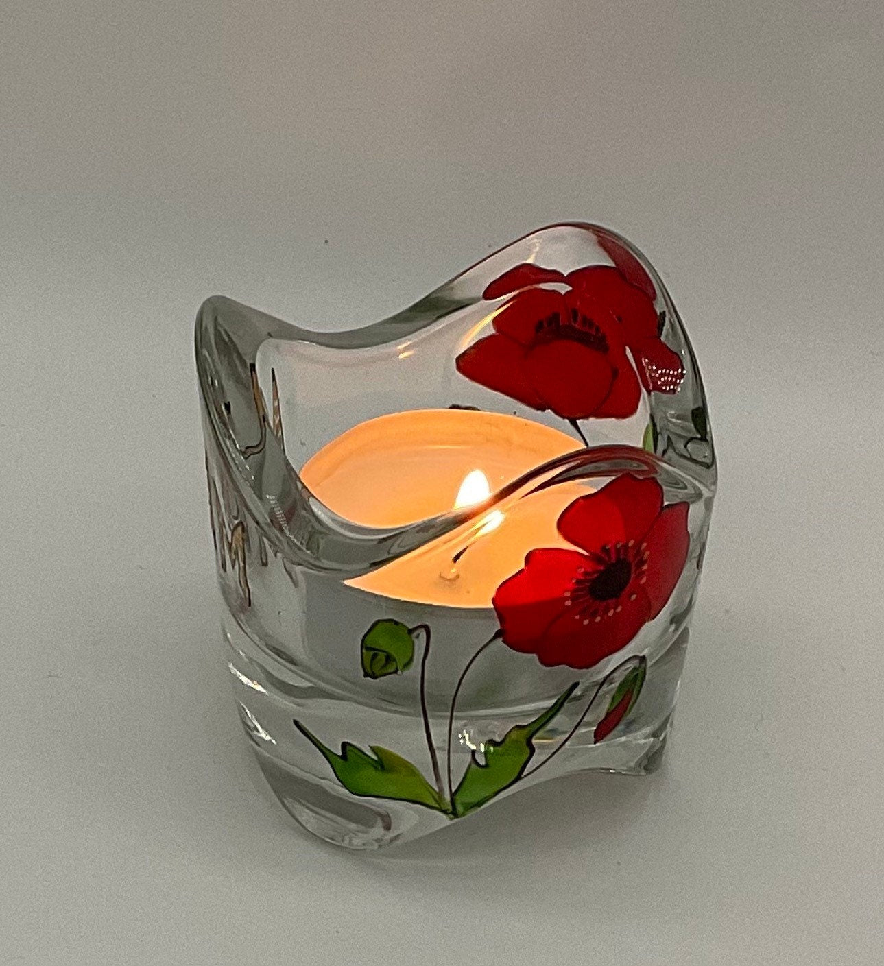 Poppies and bee design tealight holder