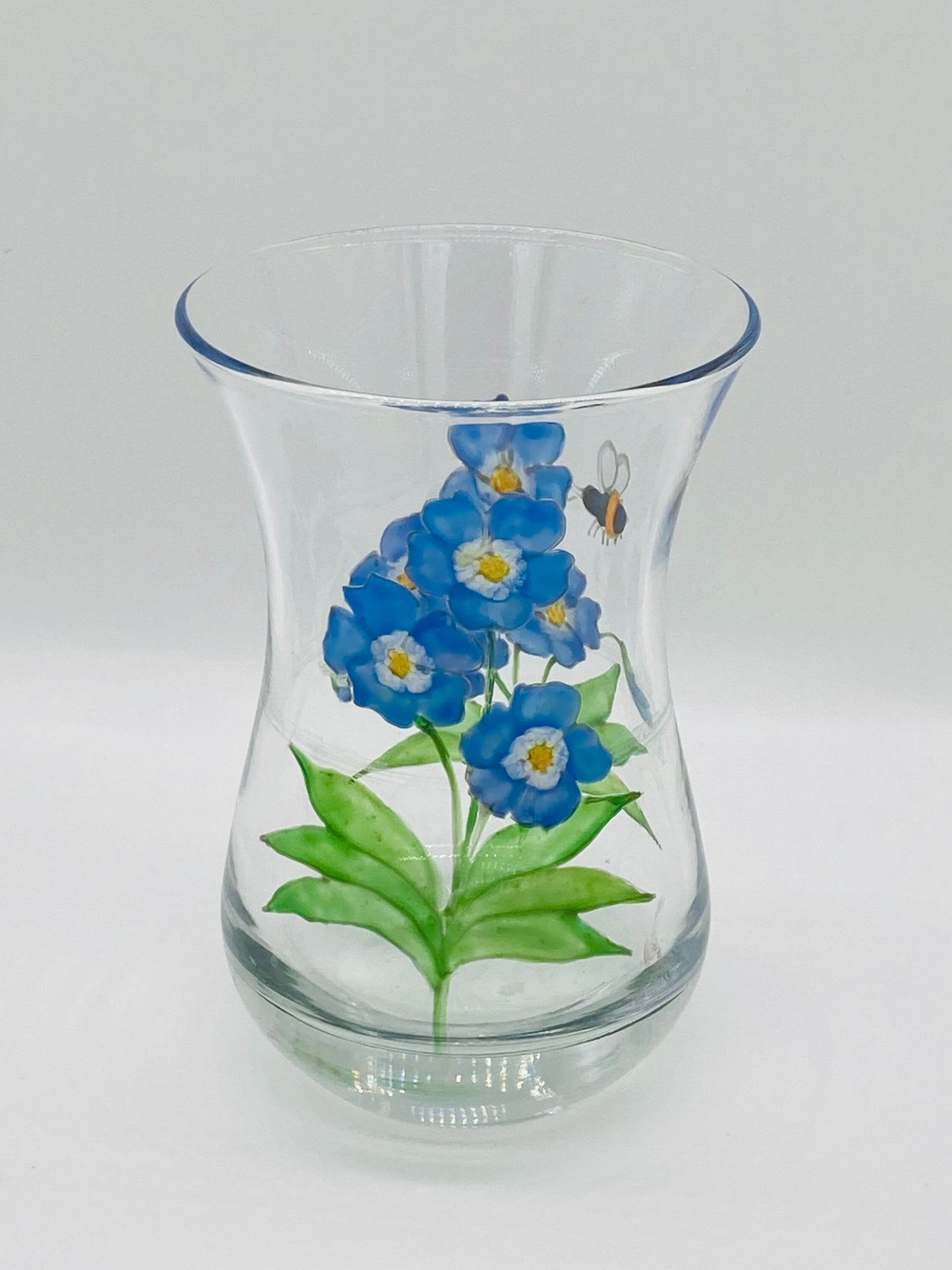 Forget-me-nots and Bee mini posey vase