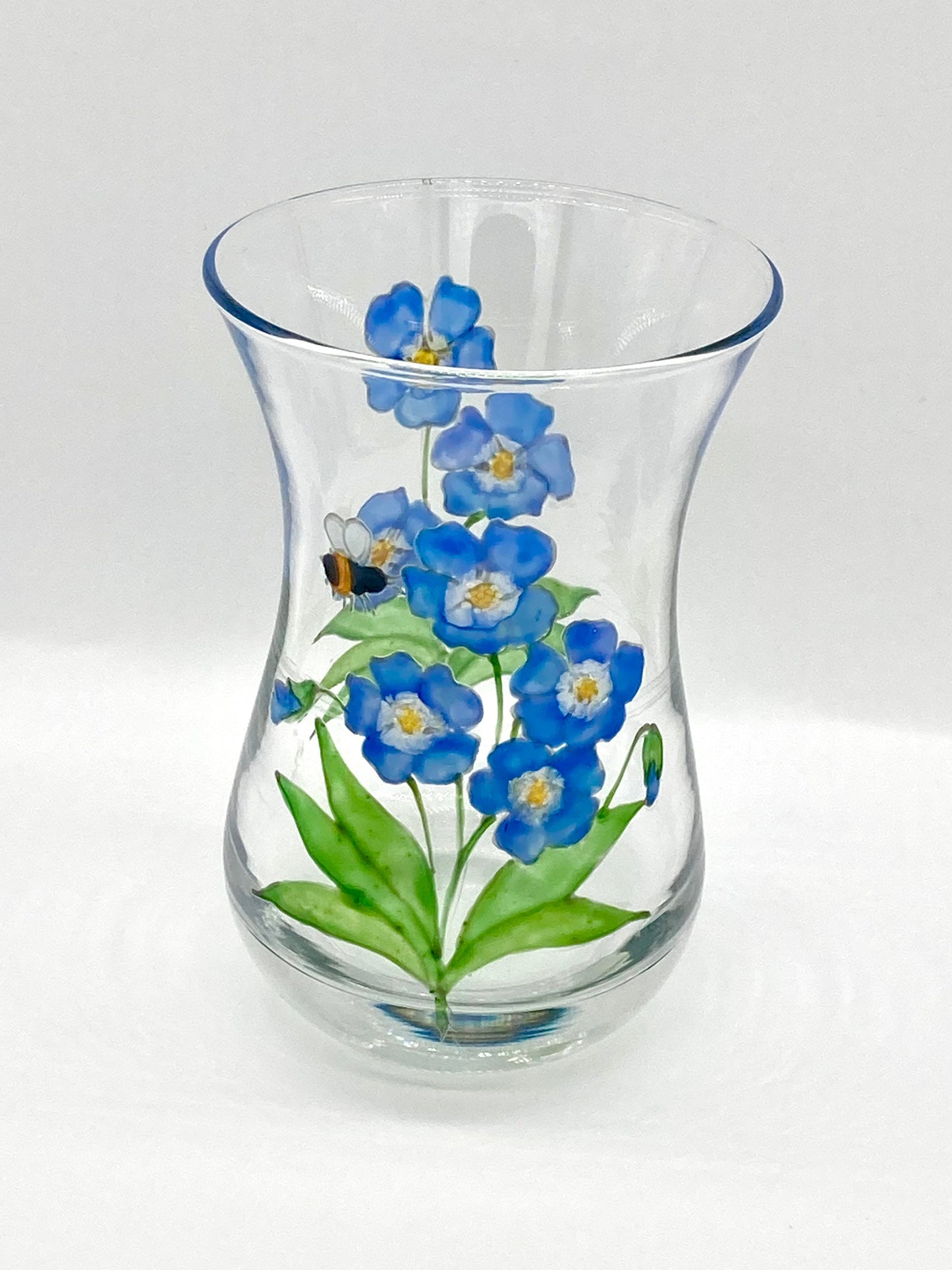Forget-me-nots and Bee mini posey vase