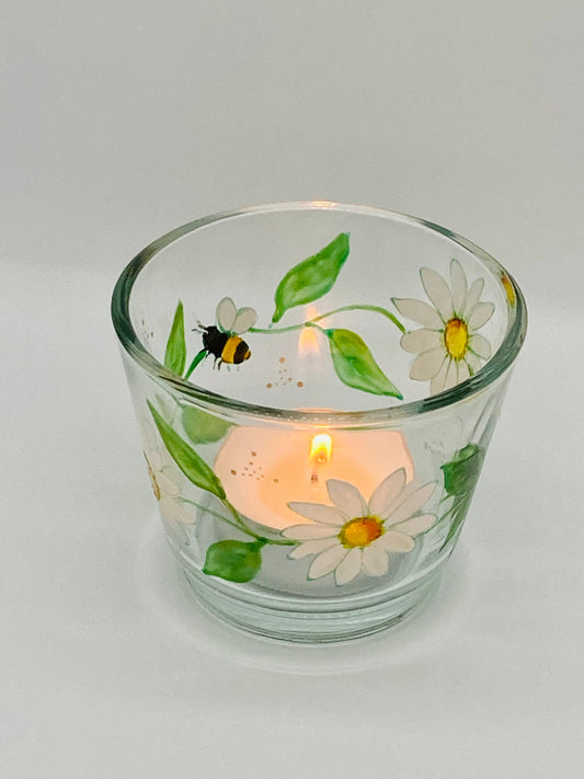 Daisy Chain and Bee Design Tealight Holder
