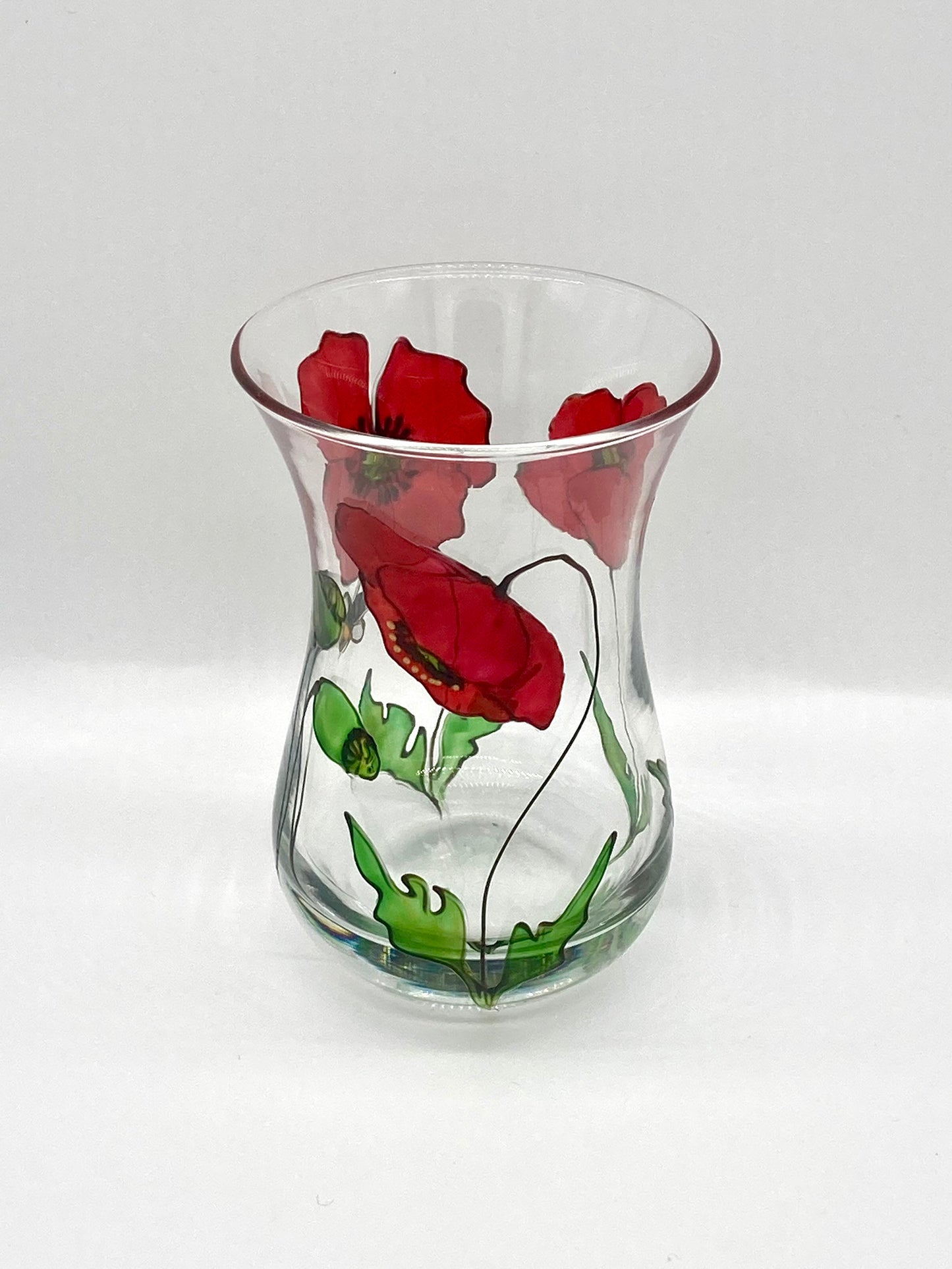 Poppy and Bee design mini posey vase
