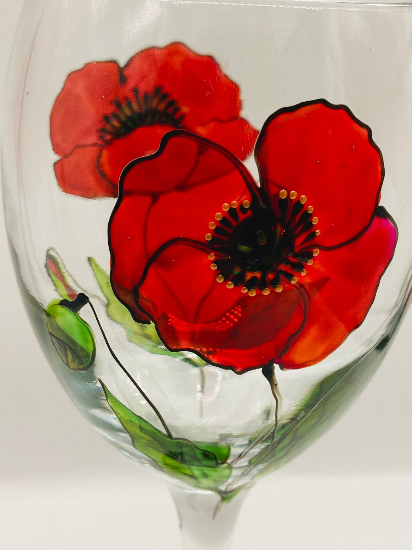Poppy design wine glass