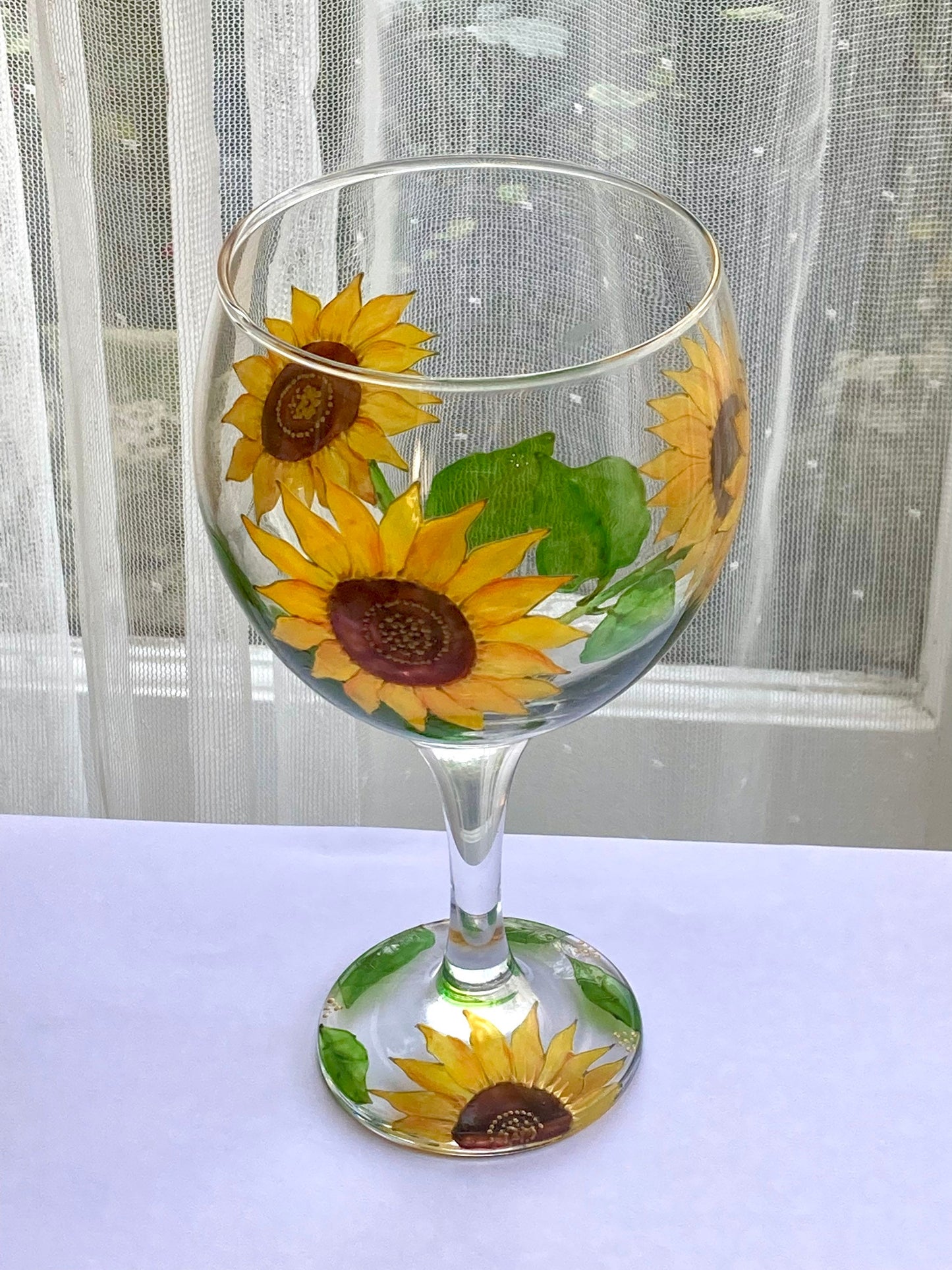 Gin Glass Sunflowers
