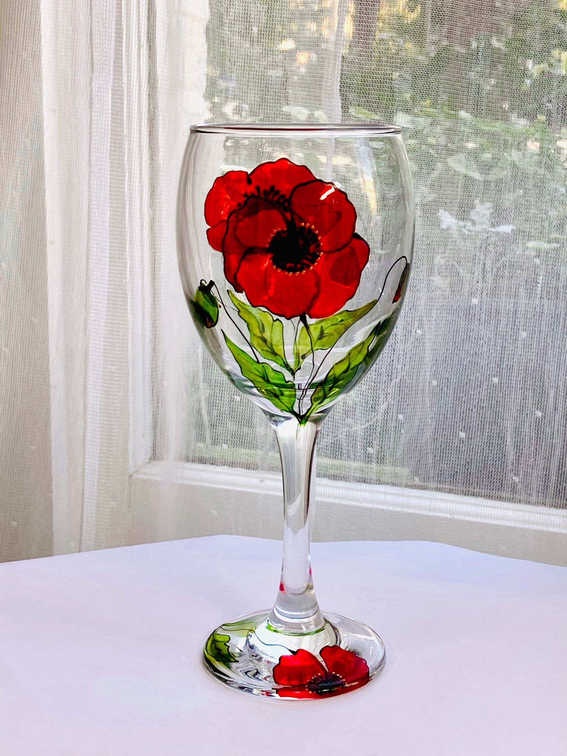 Poppy Wine Glass Koozie