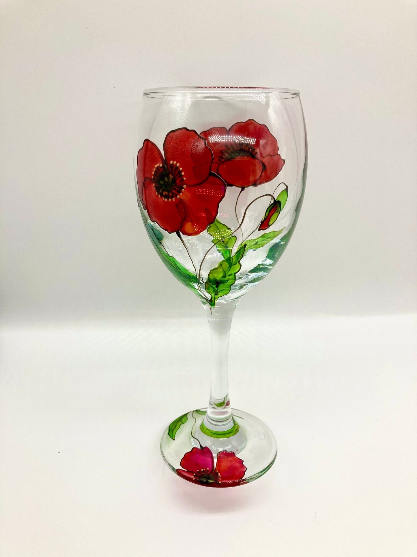 Poppy design wine glass